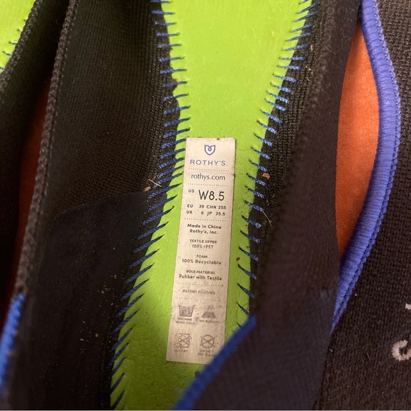 ROTHY’S The Flat Round Toe Ballet Shoes Black Slip On Women's 8.5 - Picture 5 of 9